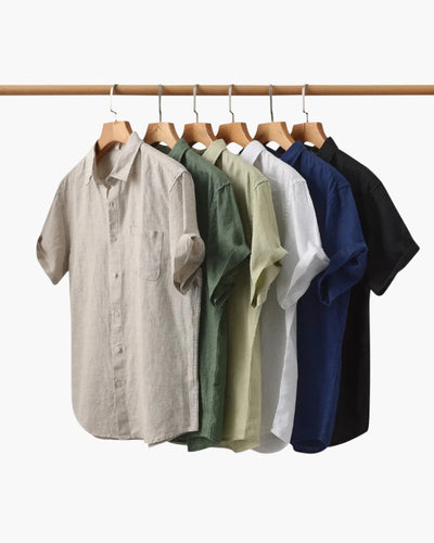 Chemise à manches courtes en lin MYKONOS