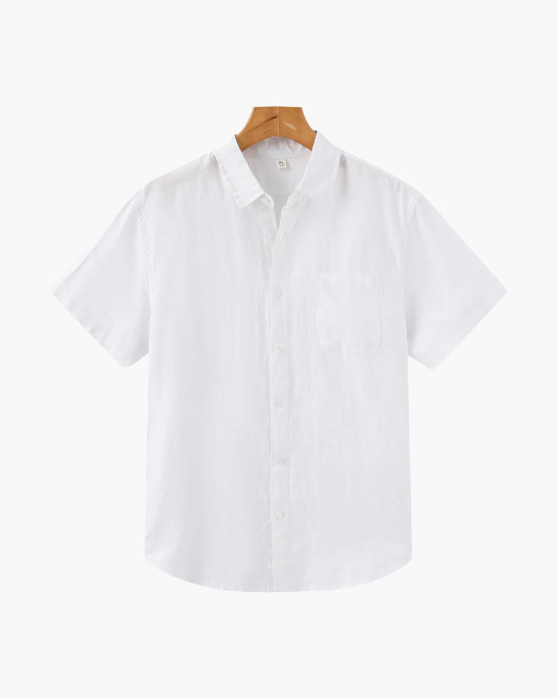 Chemise à manches courtes en lin MYKONOS